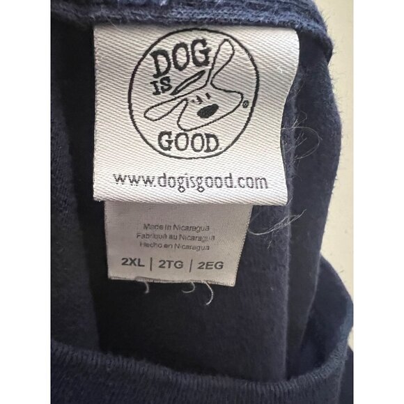 Gildan Dog is Good Mens Navy Blue Double Graphic T-Shirt 2XL Unisex Animal Print - Picture 7 of 8